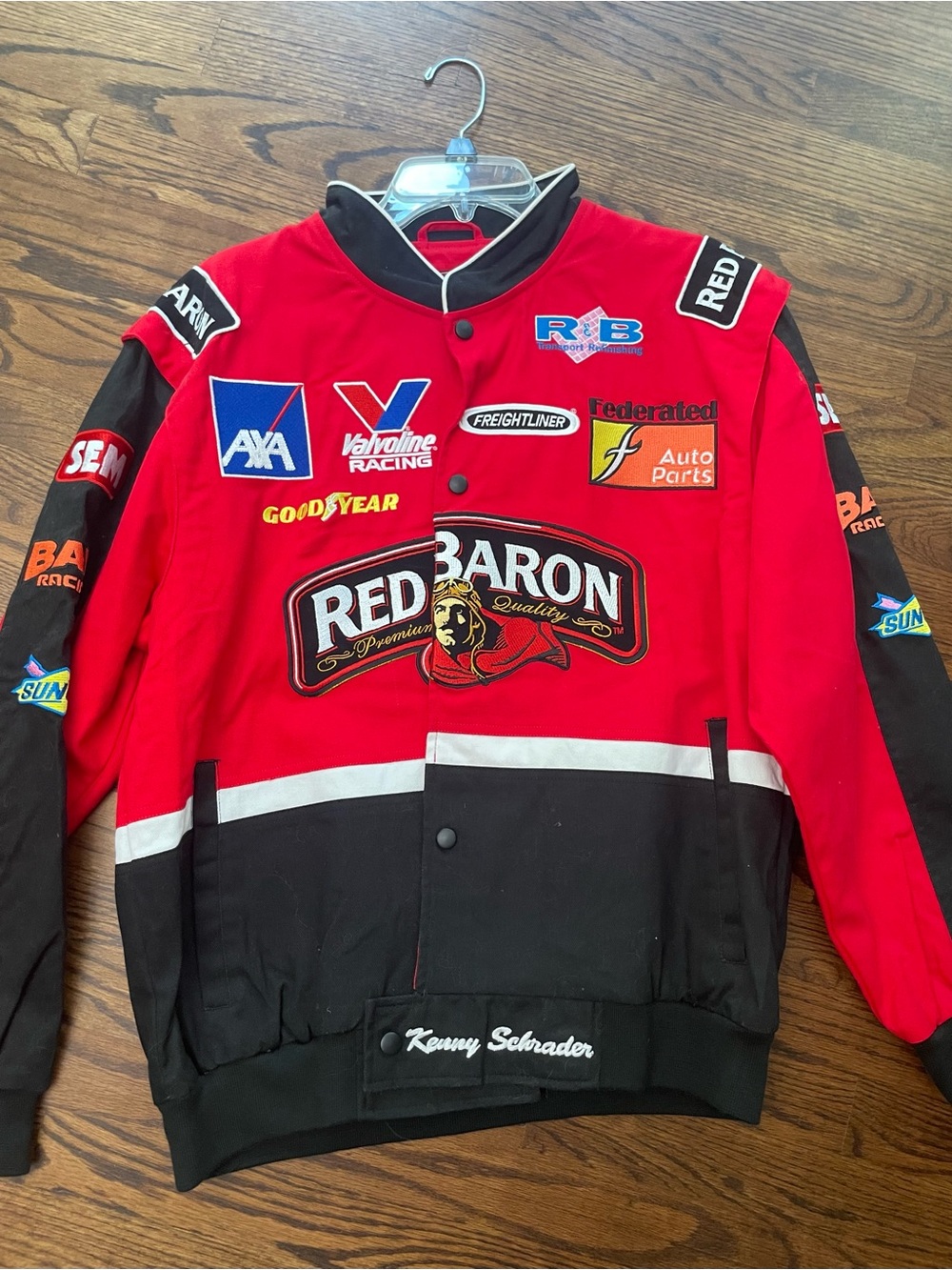 Adult size large Kenny Schrader NASCAR vintage jacket Red Baron